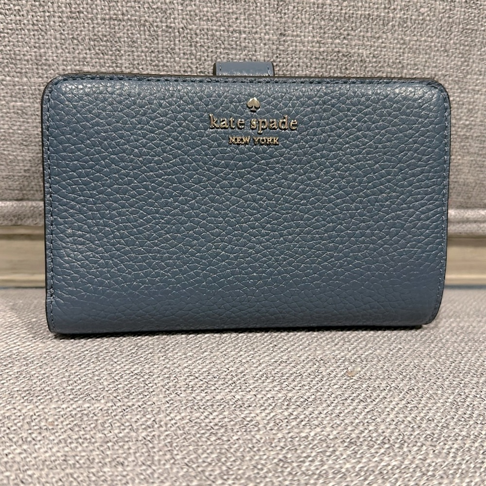NEW Kate Spade ♠️ wallet - pebbled leather - bluestone-billfold